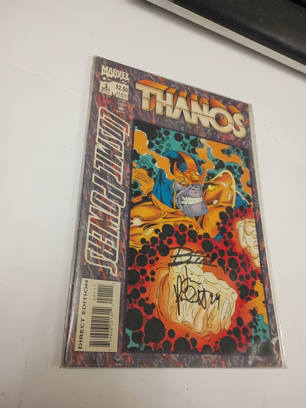 Marvel Thanos Comic Book - Cosmic Powers Signed